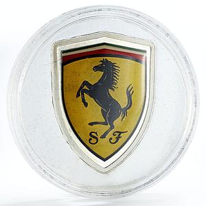 Cook Islands 5 dollars Ferrari Shield car colored silver coin 2013