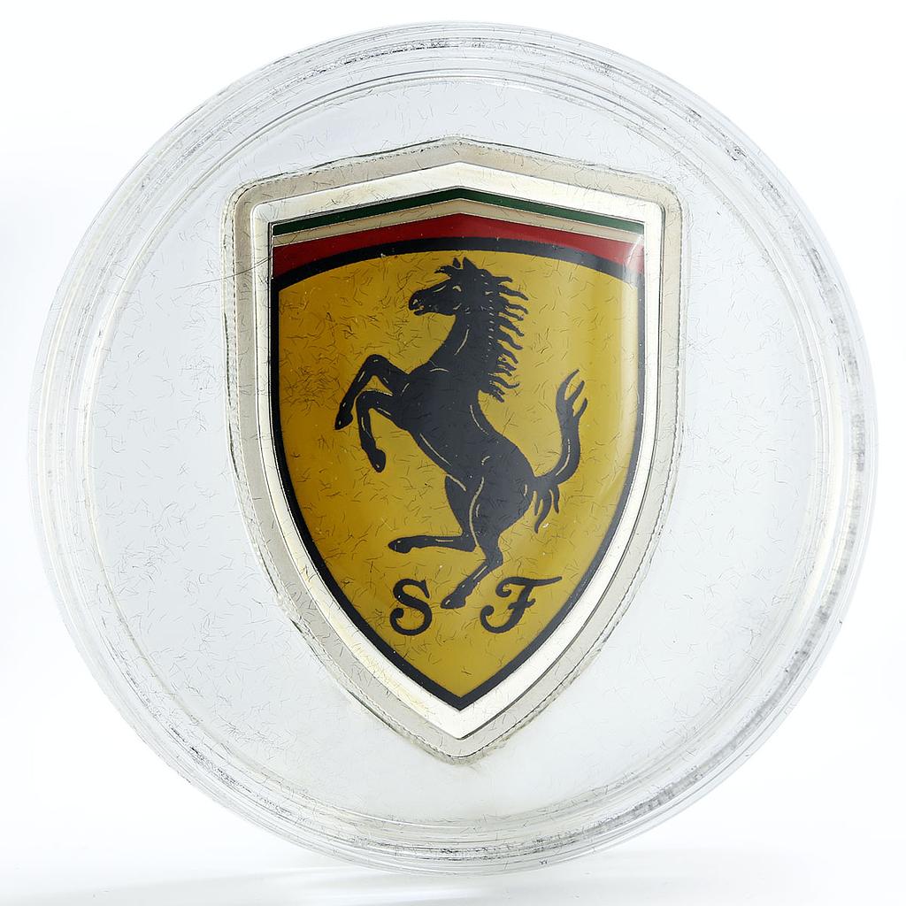 Cook Islands 5 dollars Ferrari Shield car colored silver coin 2013