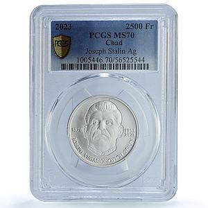 Chad 2500 francs Joseph Stalin History USSR Communism MS70 PCGS silver coin 2023