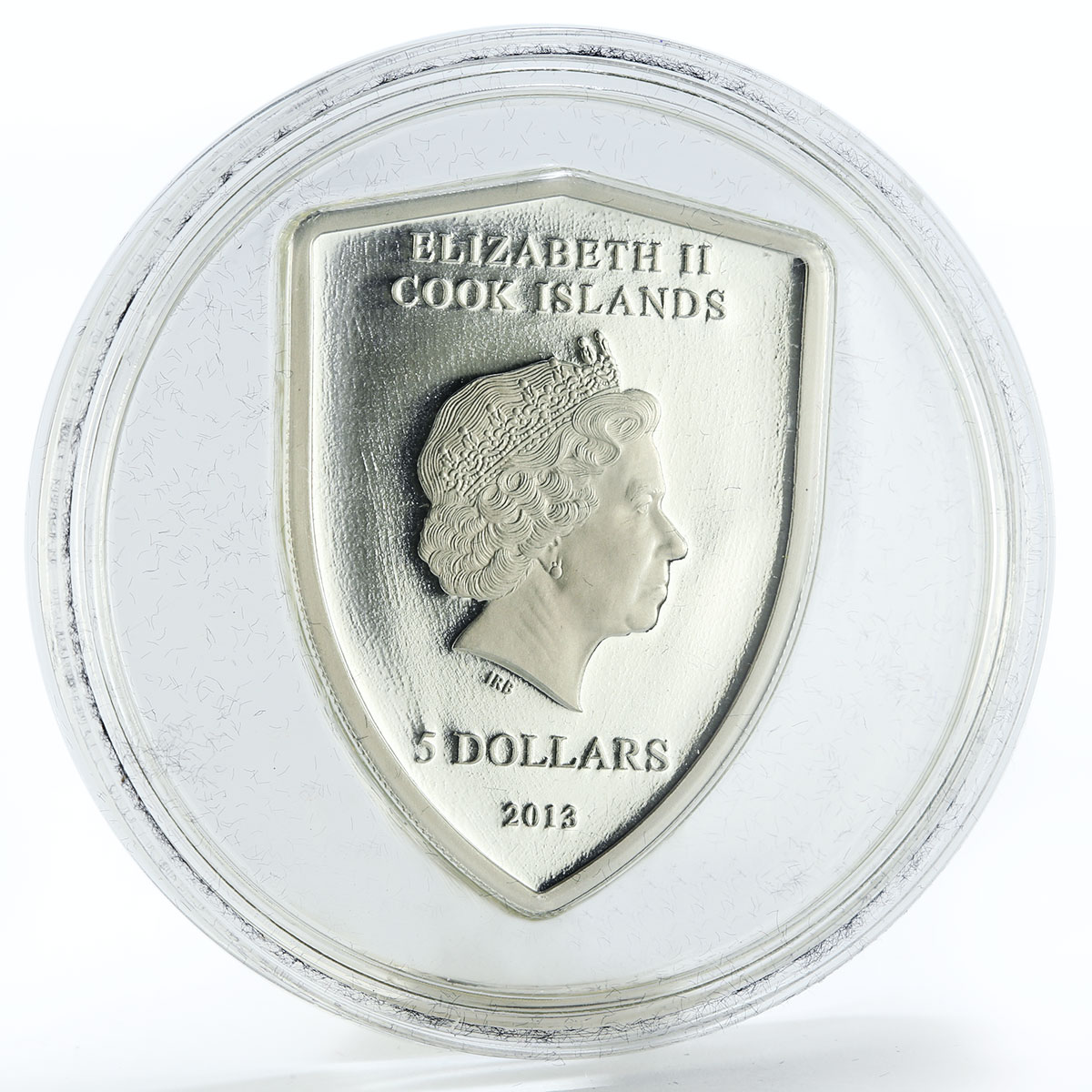Cook Islands 5 dollars Ferrari Shield car colored silver coin 2013
