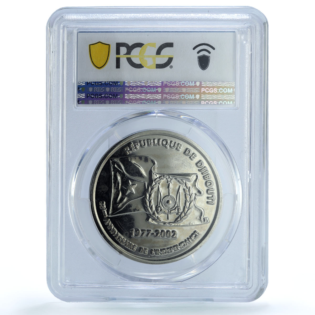 Djibouti 100 francs Independence KM-40 Paix MS 65 PCGS CuNi coin 2002 Djibouti 100 francs Independence KM-40 Paix MS 65 PCGS CuNi coin 2002