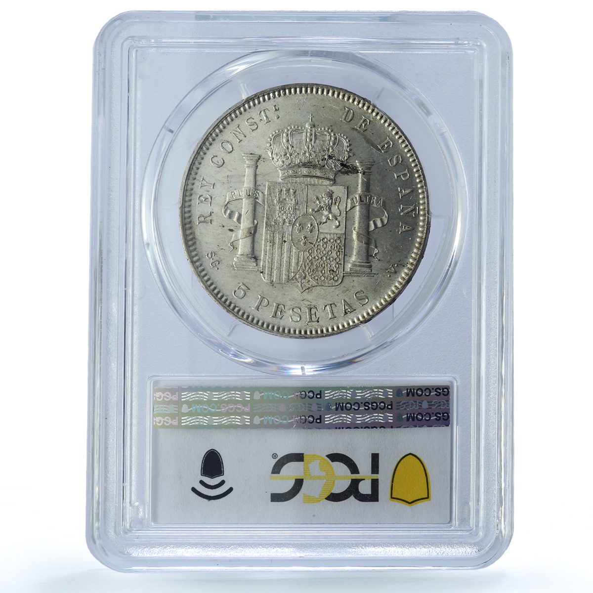 Spain 5 pesetas Alfonso XIII KM-707 Cal-28 MS 62 PCGS silver coin 1899 SG V