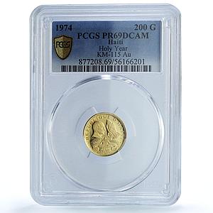 Haiti 200 gourdes Holy Year KM-115 Religion Pope Paul PR 69 PCGS gold coin 1974