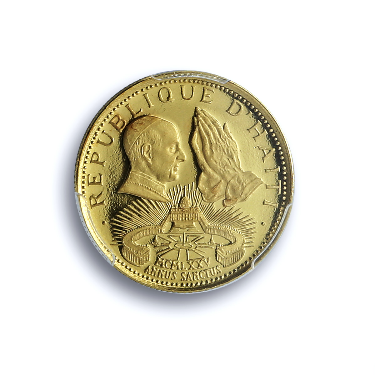 Haiti 200 gourdes Holy Year KM-115 Religion Pope Paul PR 69 PCGS gold coin 1974 Haiti 200 gourdes Holy Year KM-115 Religion Pope Paul PR 69 PCGS gold coin 1974