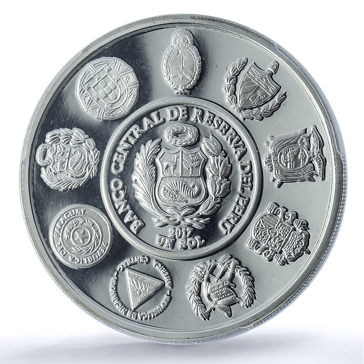 Peru 1 sol Colca Canyon Ibero-American Nature Bird PR 69 PCGS silver coin 2017 Peru 1 sol Colca Canyon Ibero-American Nature Bird PR 69 PCGS silver coin 2017