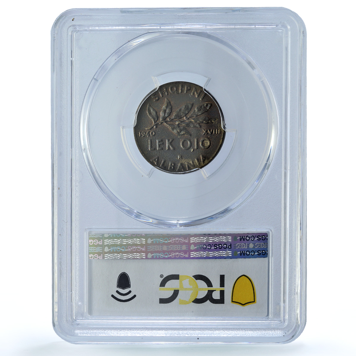 Albania Italian 0.10 lek Victor Emmanuel III KM-28 MS 63 PCGS AlBronze coin 1940