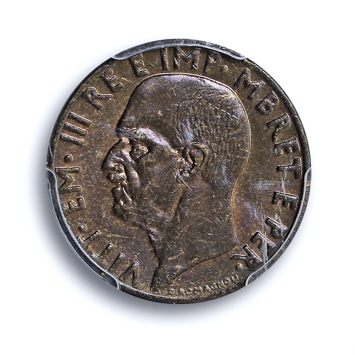 Albania Italian 0.10 lek Victor Emmanuel III KM-28 MS 63 PCGS AlBronze coin 1940