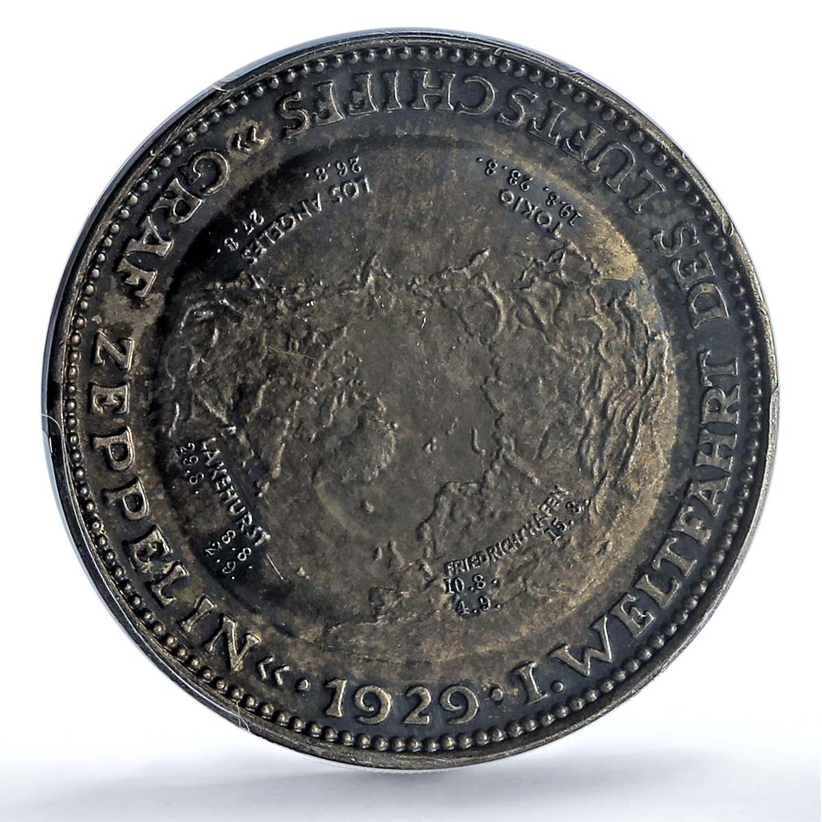 Germany Weimar Zeppelin Eckener Flight Kaiser-510 SP 64 PCGS silver medal 1929 Germany Weimar Zeppelin Eckener Flight Kaiser-510 SP 64 PCGS silver medal 1929
