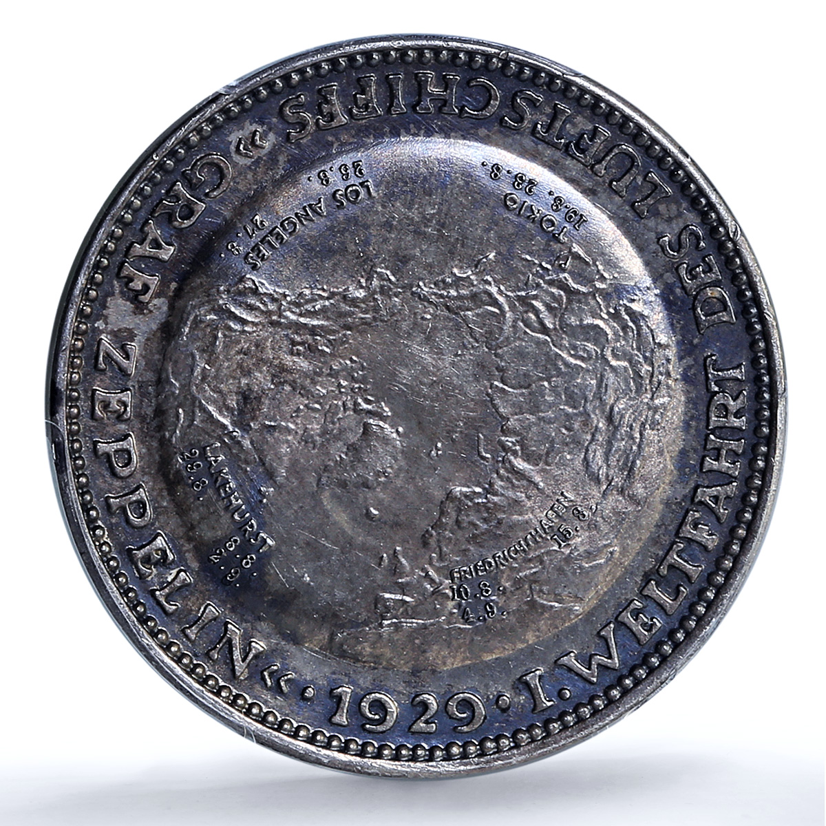 Germany Weimar Zeppelin Eckener Flight Kaiser-510 SP 64 PCGS silver medal 1929 Germany Weimar Zeppelin Eckener Flight Kaiser-510 SP 64 PCGS silver medal 1929