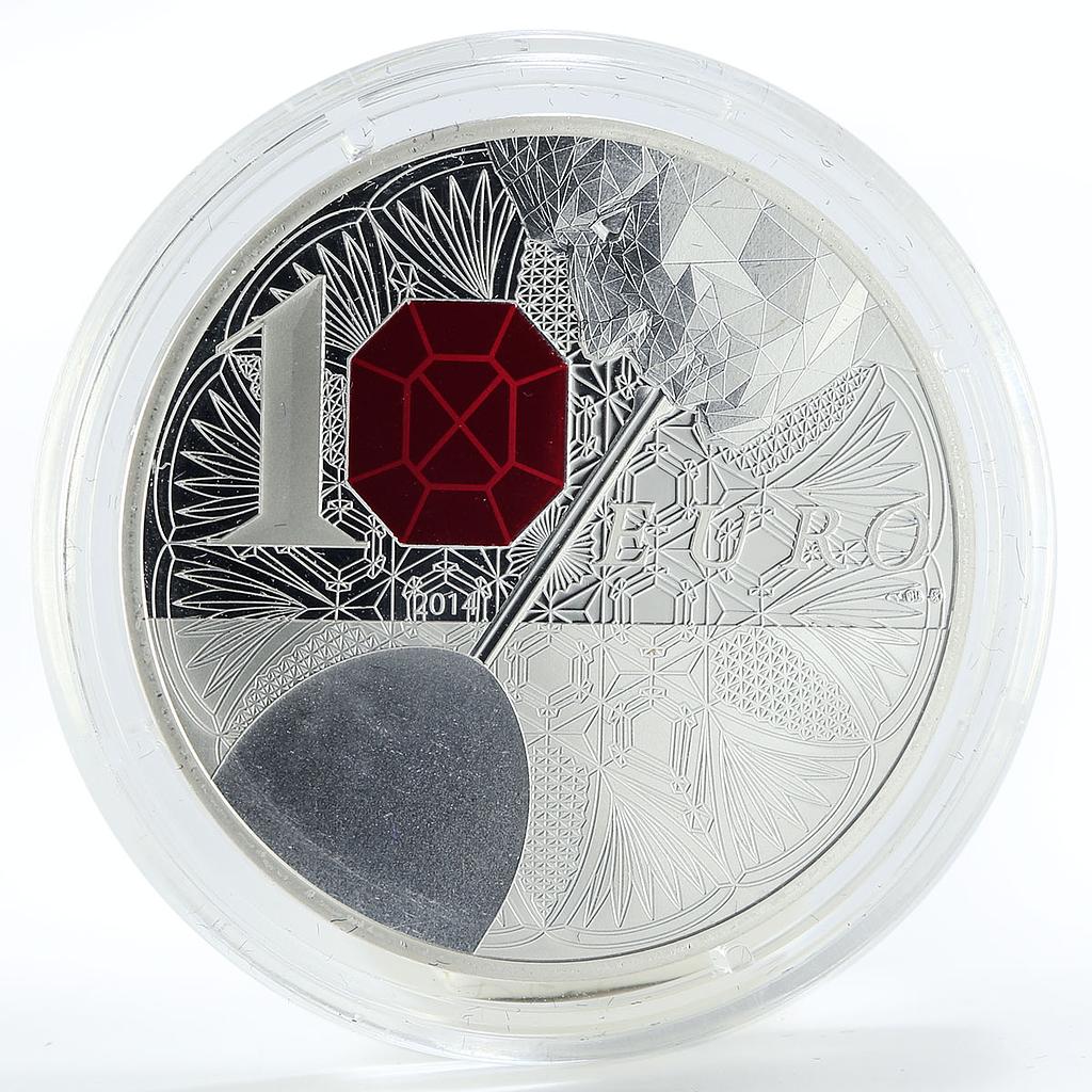 France 10 euro Baccarat Crystal proof silver coin 2014