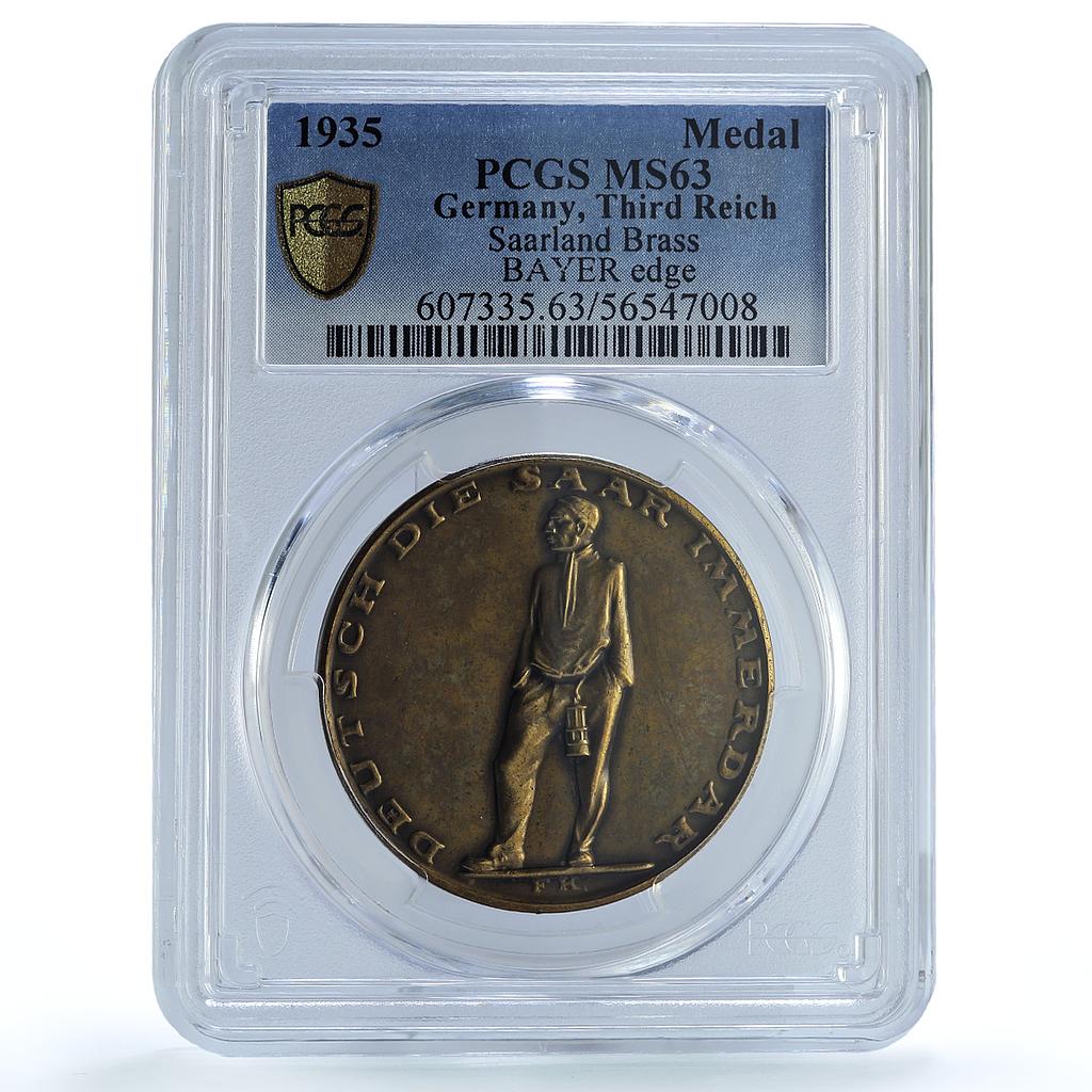 Germany Third Reich Saar Referendum Museler-15.3/49 MS 63 PCGS bronze medal 1935 Germany Third Reich Saar Referendum Museler-15.3/49 MS 63 PCGS bronze medal 1935
