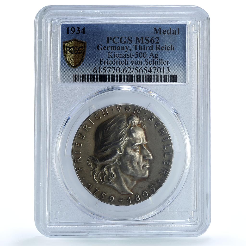 Germany Third Reich Schiller Kienast-500 Literature MS 62 PCGS silver coin 1934 Germany Third Reich Schiller Kienast-500 Literature MS 62 PCGS silver coin 1934
