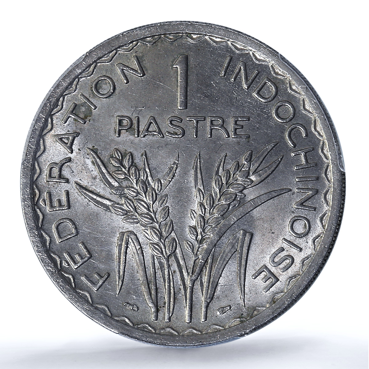 Indochina French 1 piastre Union KM-32 Lec-320 Marianne MS61 PCGS CuNi coin 1947
