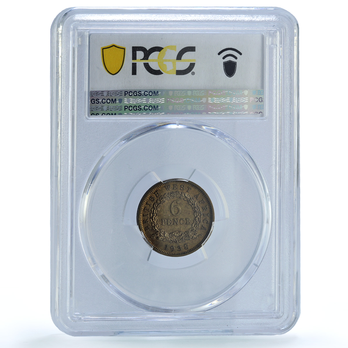 West Africa British 6 pence George VI KM-22 MS 62 PCGS NiBrass coin 1938
