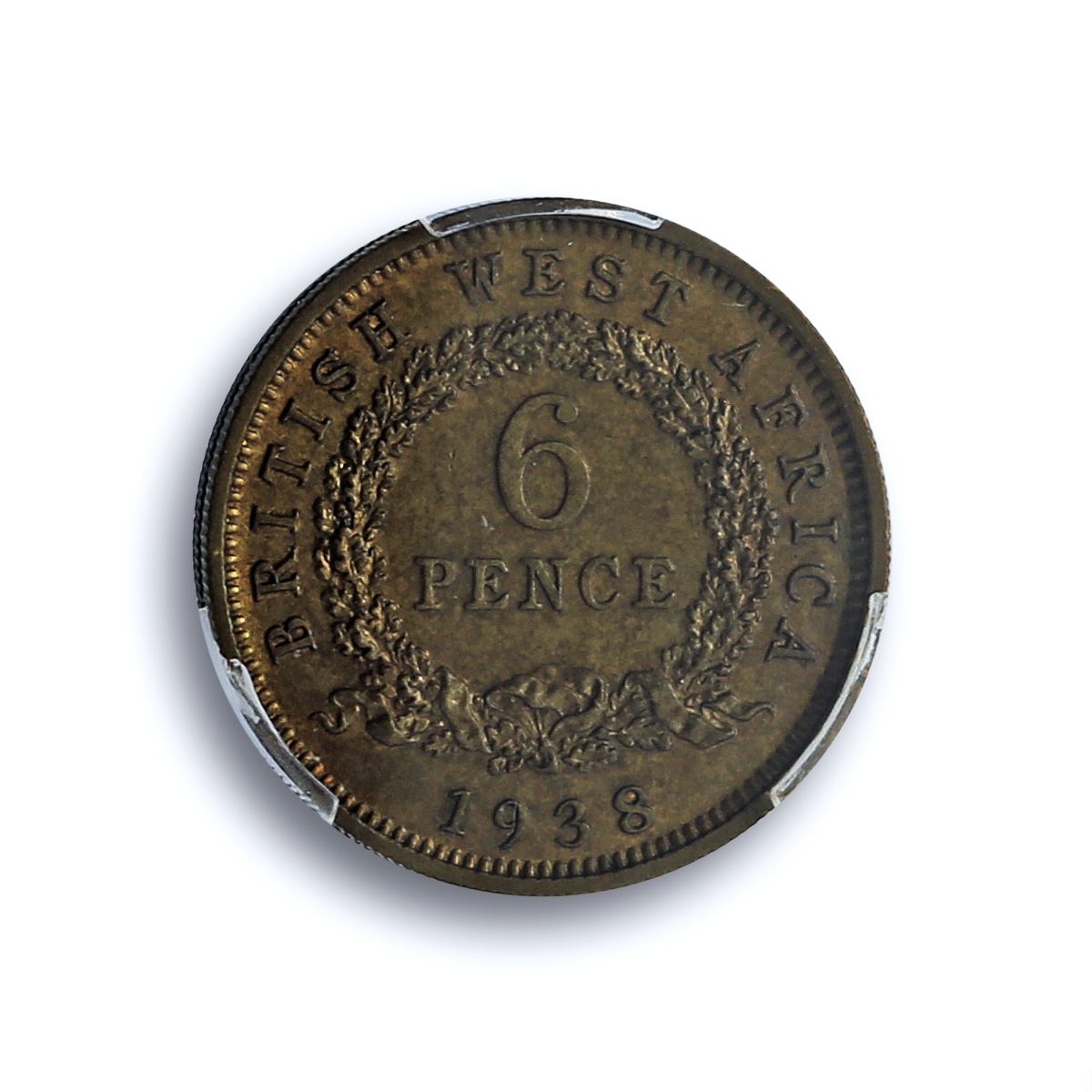 West Africa British 6 pence George VI KM-22 MS 62 PCGS NiBrass coin 1938