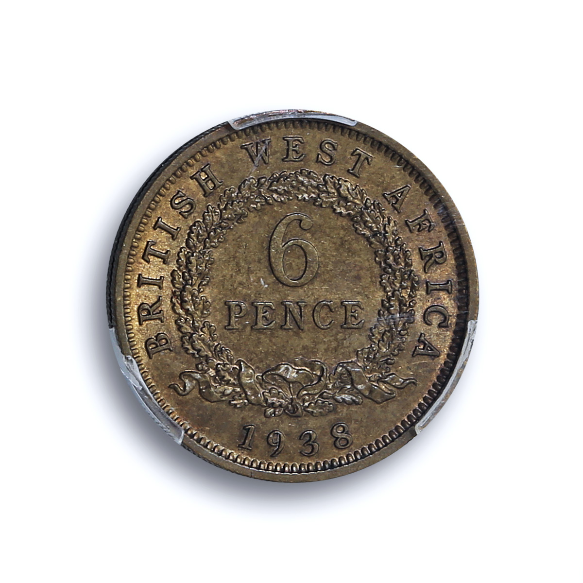 West Africa British 6 pence George VI KM-22 MS 62 PCGS NiBrass coin 1938