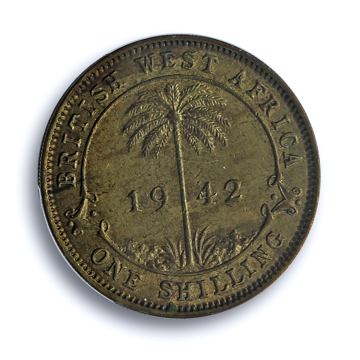 West Africa British 1 shilling George VI KM-23 MS 62 PCGS NiBrass coin 1942