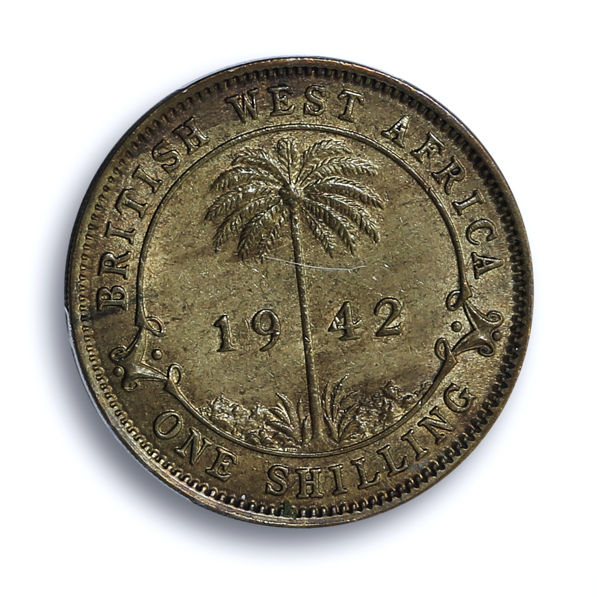 West Africa British 1 shilling George VI KM-23 MS 62 PCGS NiBrass coin 1942
