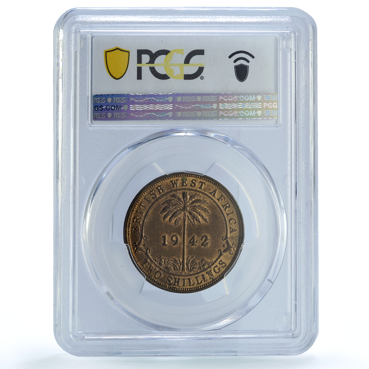 West Africa British 2 shillings George VI KM-24 MS 62 PCGS NiBrass coin 1942 KN