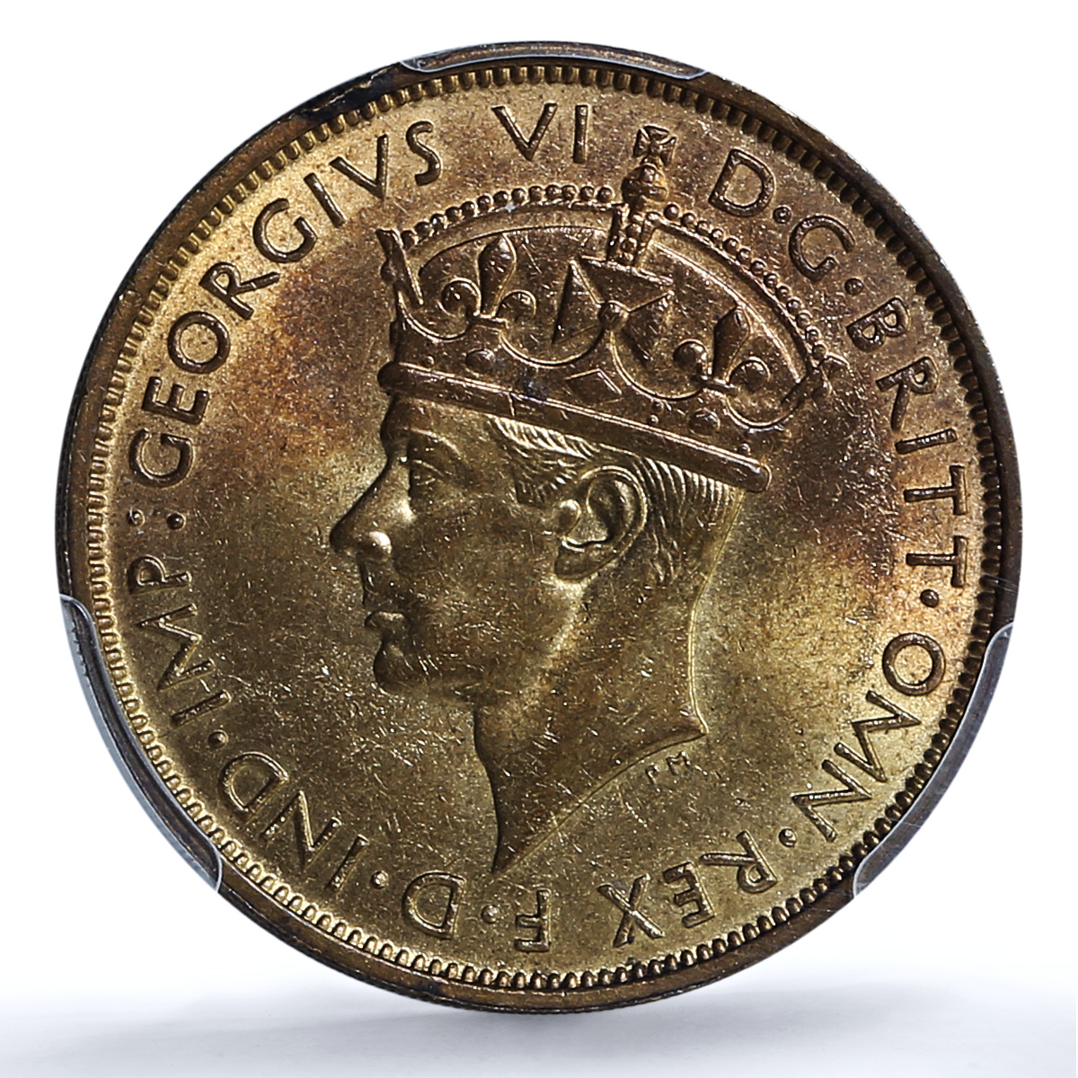 West Africa British 2 shillings George VI KM-24 MS 62 PCGS NiBrass coin 1942 KN