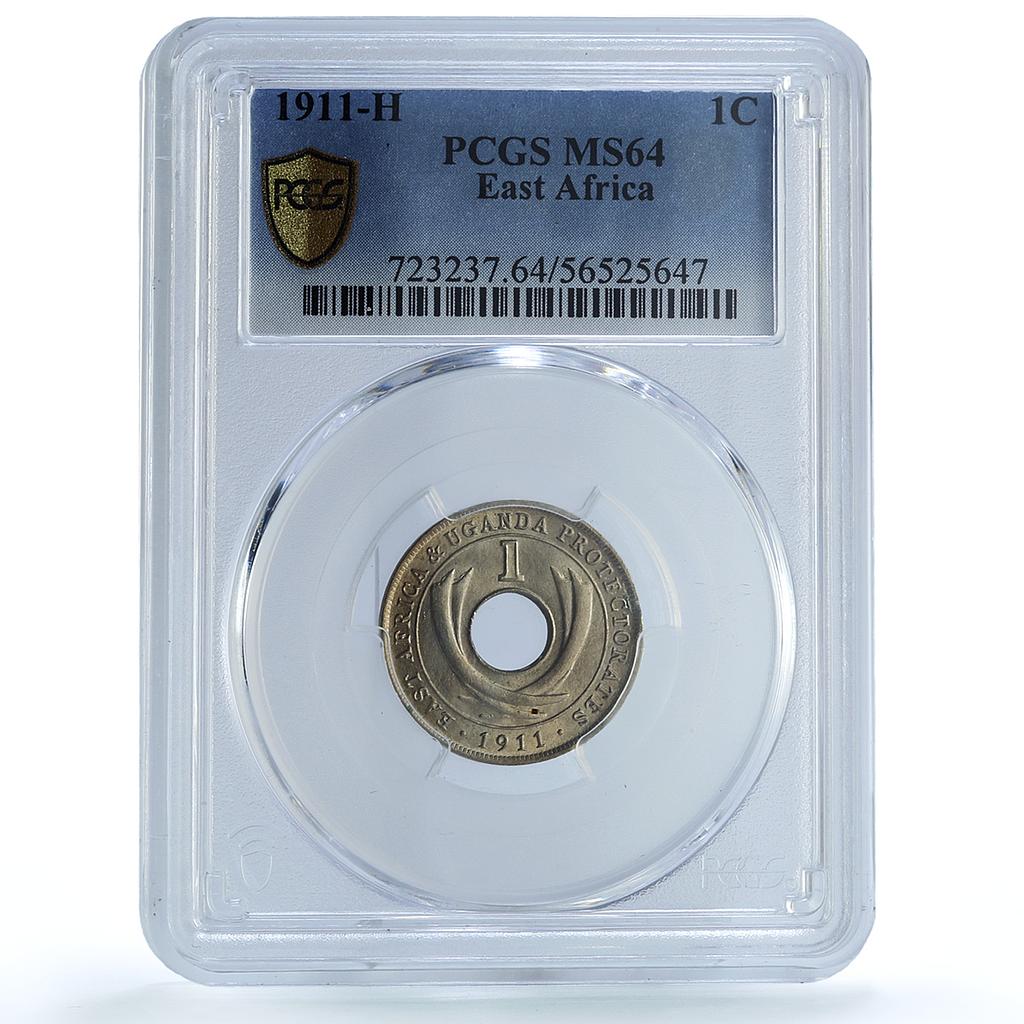 East Africa British 1 cent George V KM-7 Uganda MS 64 PCGS CuNi coin 1911