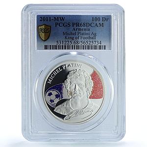 Armenia 100 dram Platini KM-209 Kings of Football PR 68 PCGS silver coin 2011