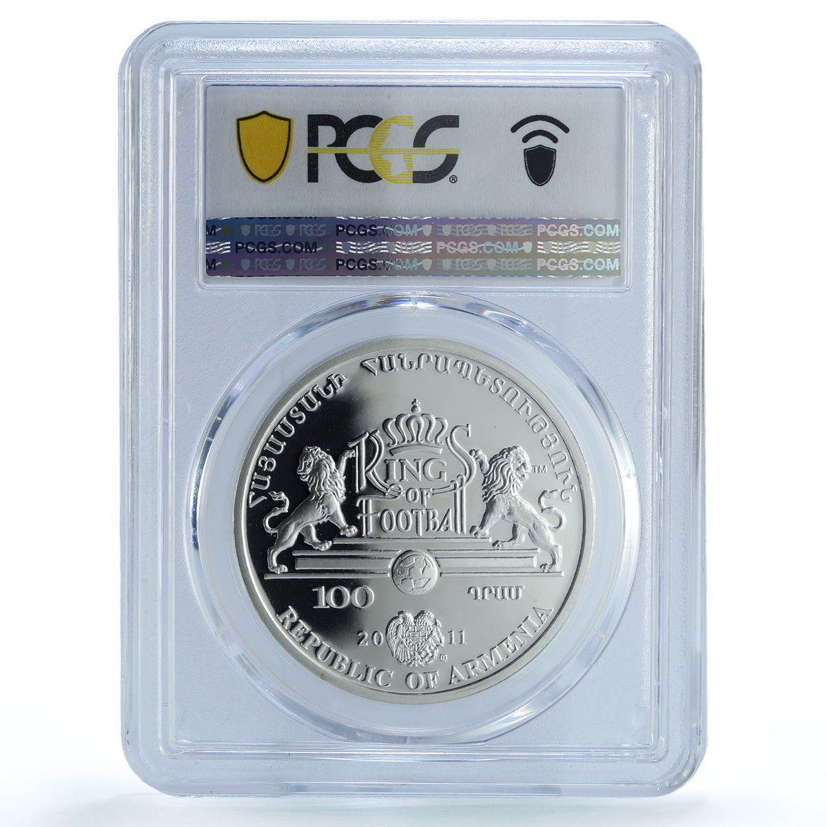 Armenia 100 dram Platini KM-209 Kings of Football PR 68 PCGS silver coin 2011
