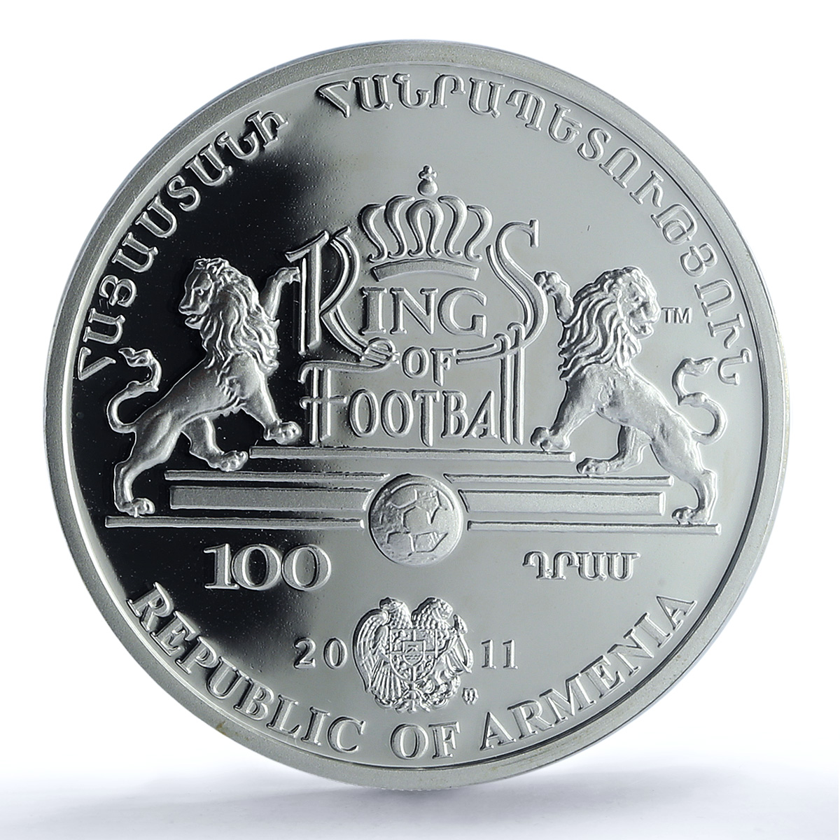 Armenia 100 dram Platini KM-209 Kings of Football PR 68 PCGS silver coin 2011