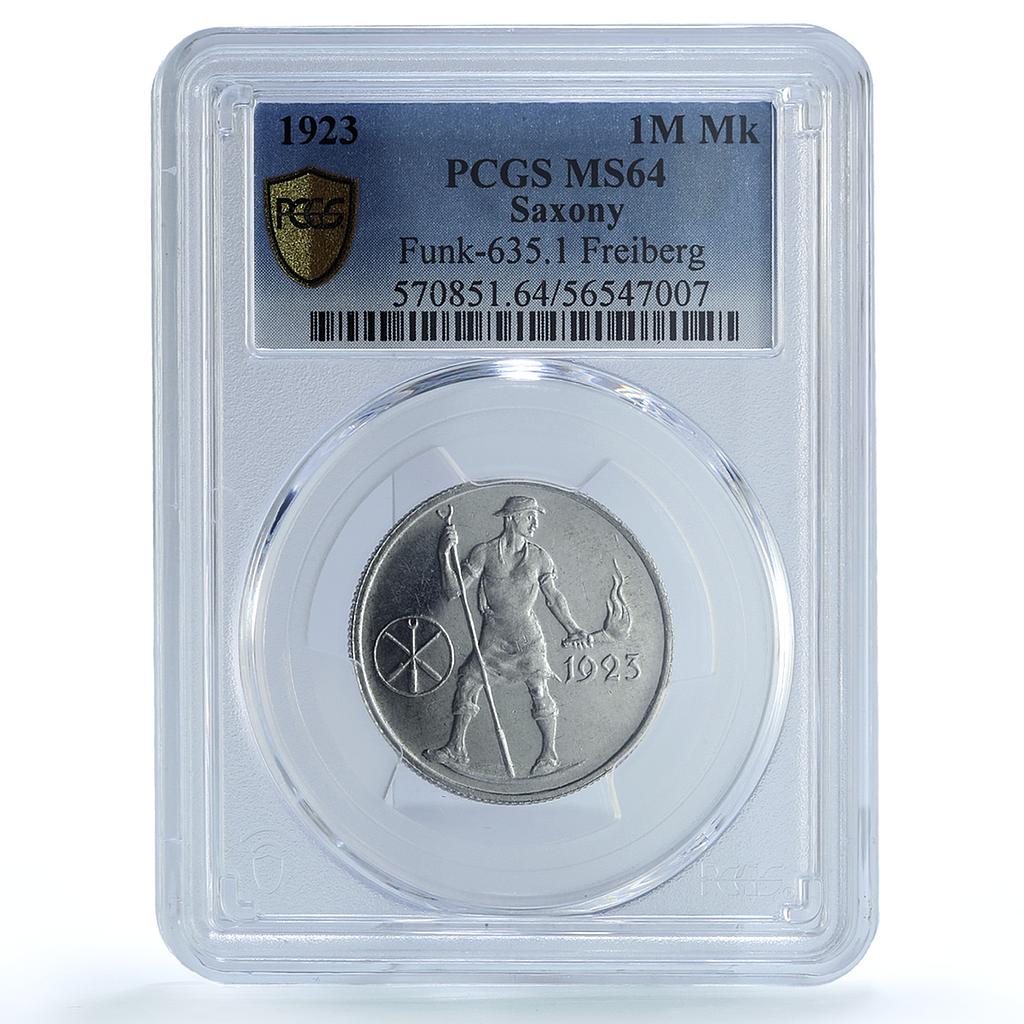 Germany Weimar Frieberg 1000000 mark Funck-635.1 MS 63 PCGS aluminum coin 1923 Germany Weimar Frieberg 1000000 mark Funck-635.1 MS 63 PCGS aluminum coin 1923