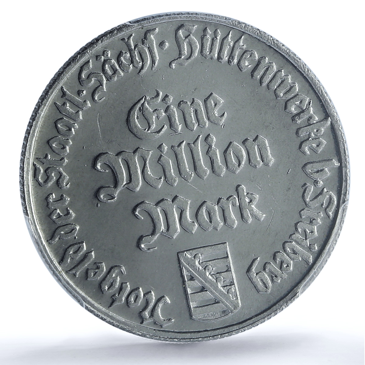 Germany Weimar Frieberg 1000000 mark Funck-635.1 MS 63 PCGS aluminum coin 1923 Germany Weimar Frieberg 1000000 mark Funck-635.1 MS 63 PCGS aluminum coin 1923