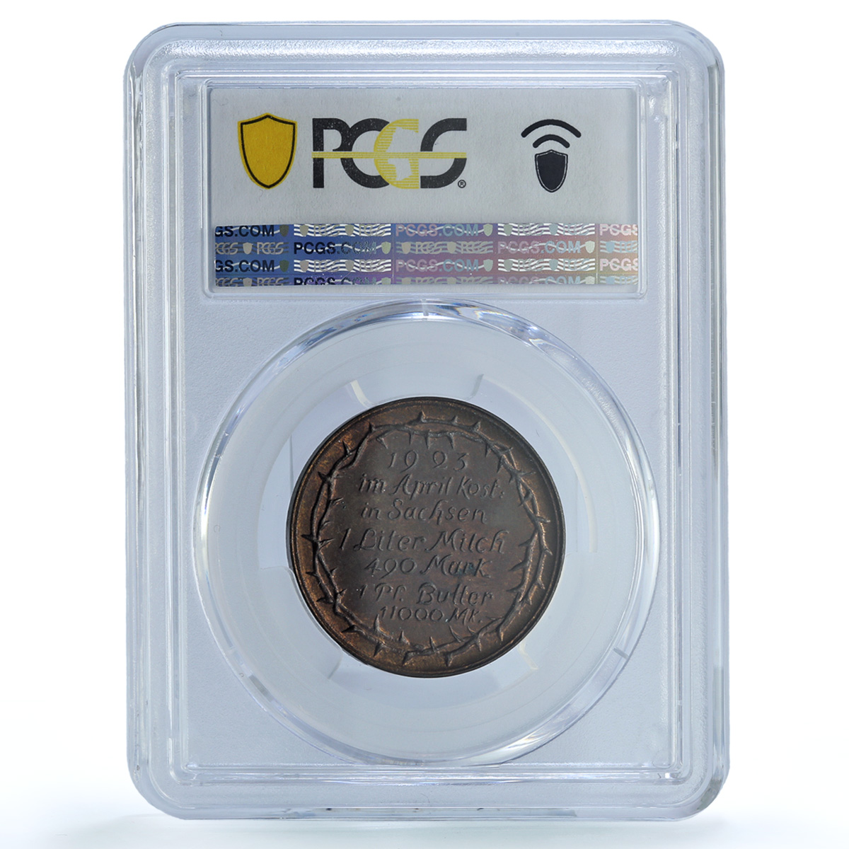 Germany Weimar April Inflation Saxony Woman Child MS 64 PCGS bronze medal 1923 Germany Weimar April Inflation Saxony Woman Child MS 64 PCGS bronze medal 1923
