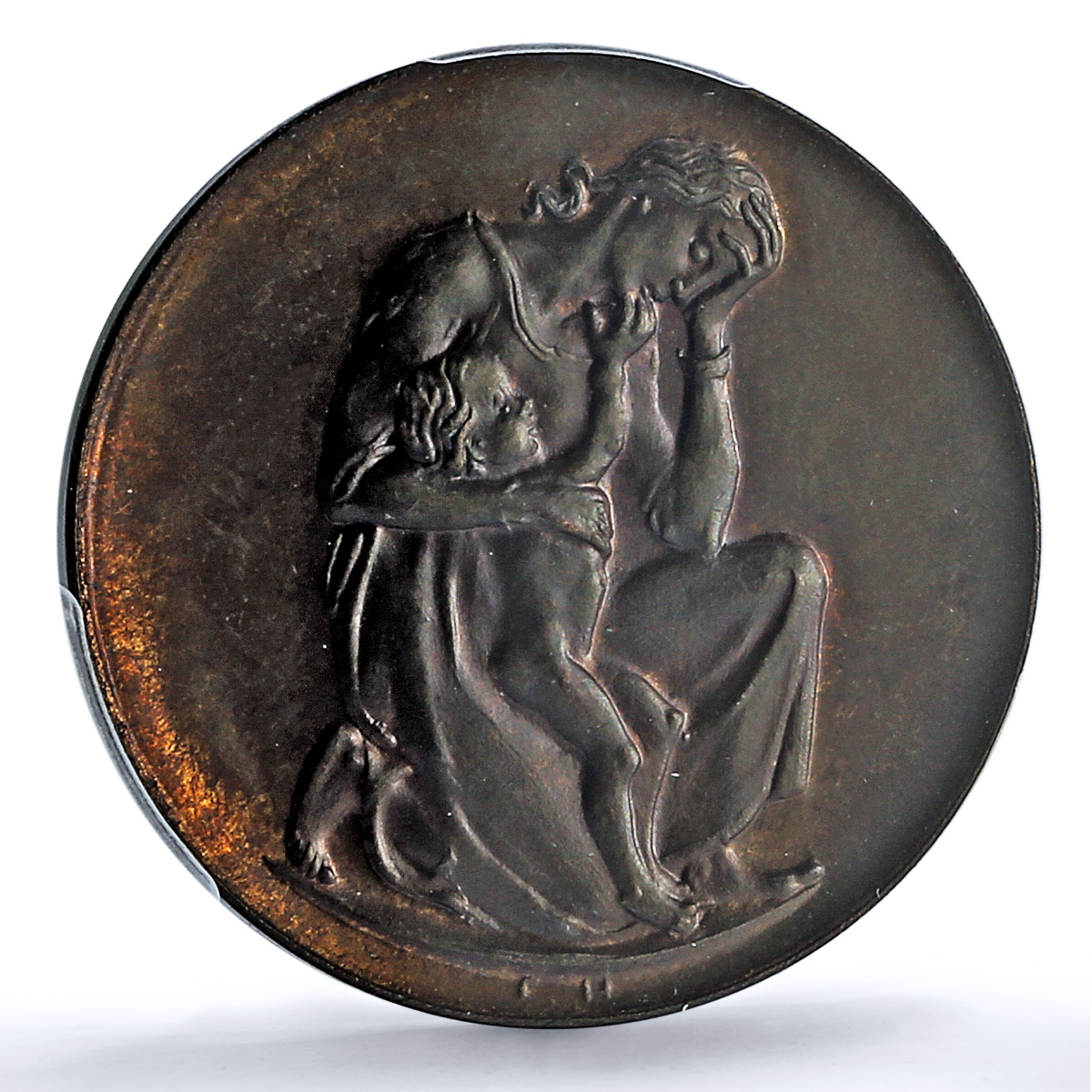 Germany Weimar April Inflation Saxony Woman Child MS 64 PCGS bronze medal 1923 Germany Weimar April Inflation Saxony Woman Child MS 64 PCGS bronze medal 1923