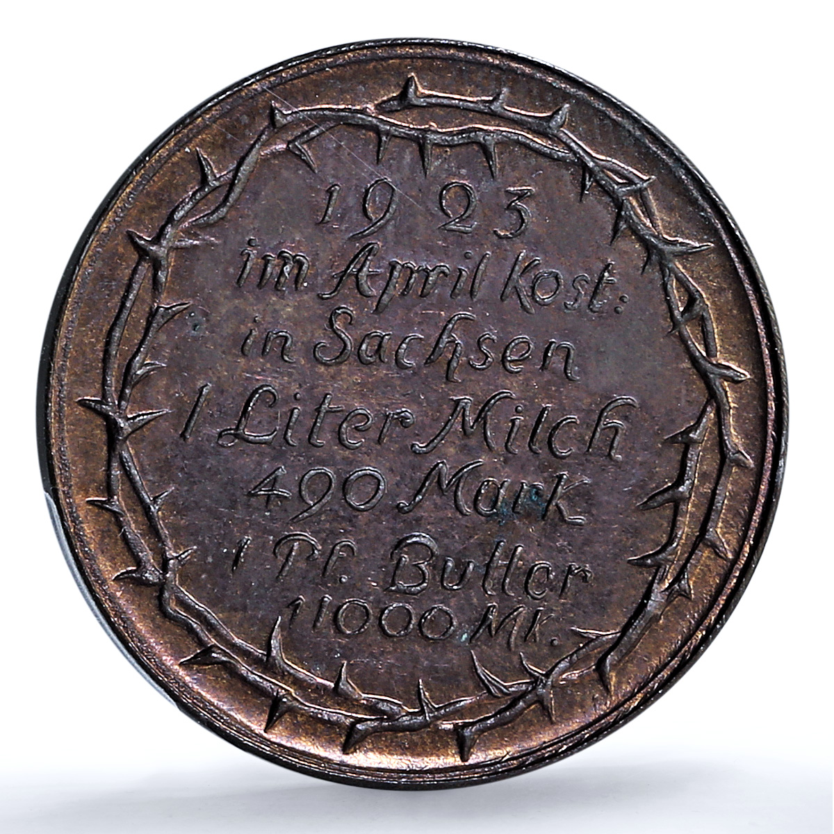 Germany Weimar April Inflation Saxony Woman Child MS 64 PCGS bronze medal 1923 Germany Weimar April Inflation Saxony Woman Child MS 64 PCGS bronze medal 1923