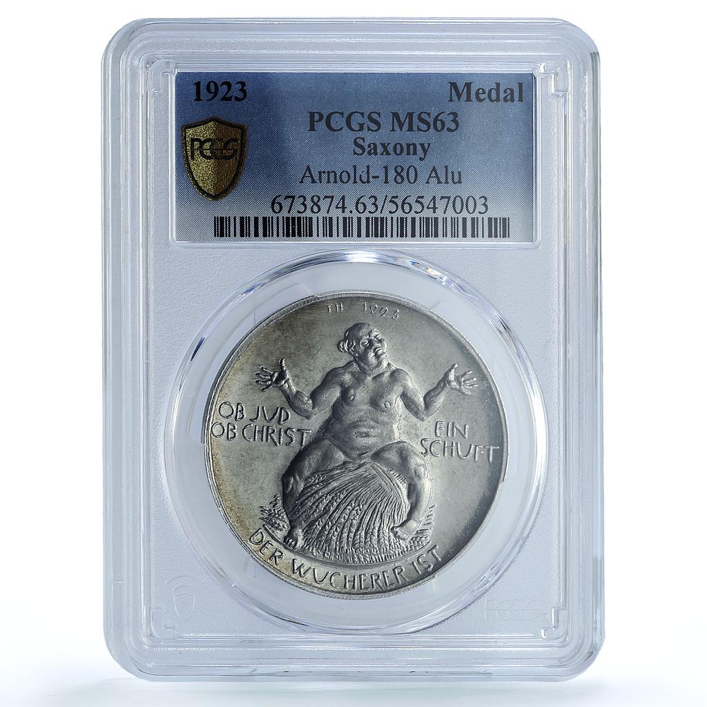 Germany Weimar Inflation Wurcherer Arnold-180 MS 63 PCGS aluminum medal 1923 Germany Weimar Inflation Wurcherer Arnold-180 MS 63 PCGS aluminum medal 1923