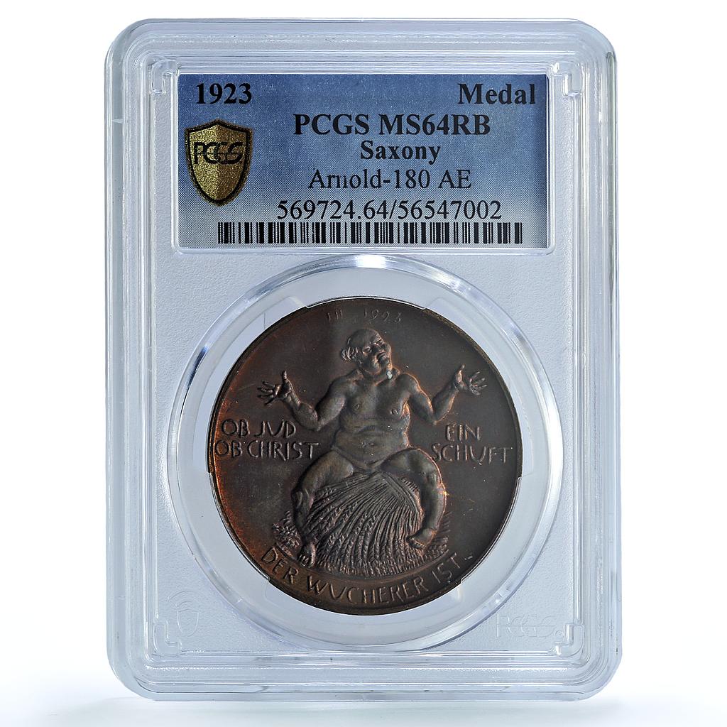 Germany Weimar Inflation Wurcherer Arnold-180 MS 64 PCGS bronze medal 1923 Germany Weimar Inflation Wurcherer Arnold-180 MS 64 PCGS bronze medal 1923