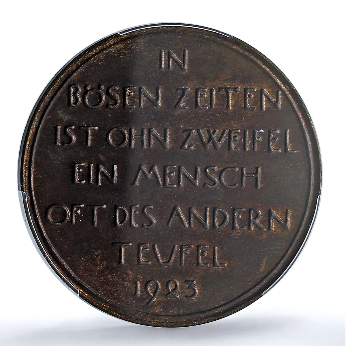 Germany Weimar Inflation Wurcherer Arnold-180 MS 64 PCGS bronze medal 1923 Germany Weimar Inflation Wurcherer Arnold-180 MS 64 PCGS bronze medal 1923