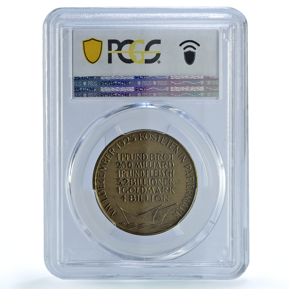 Germany Weimar Inflation 1 December MS 64 PCGS bronze medal 1923 Germany Weimar Inflation 1 December MS 64 PCGS bronze medal 1923