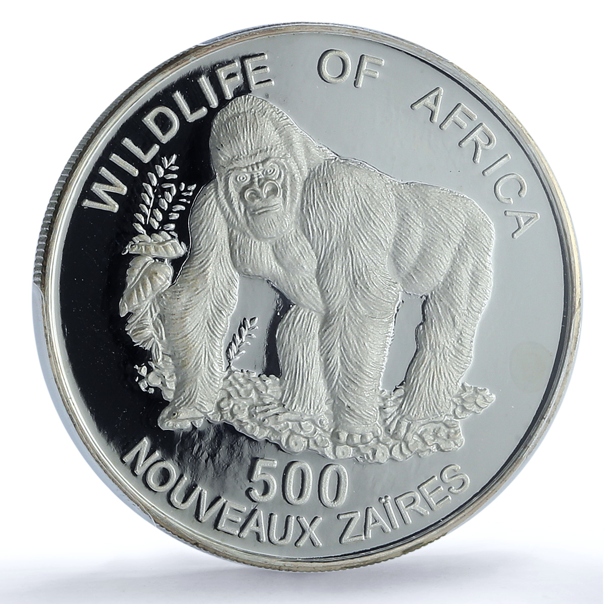 Zaire Congo Dem. 500 zaires Gorilla KM-21 Monkey PR 68 PCGS silver coin 1996