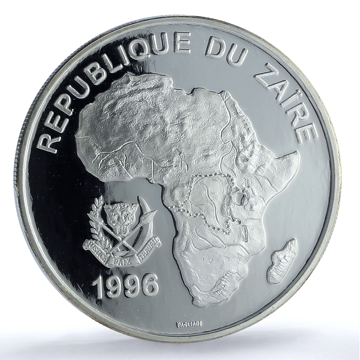 Zaire Congo Dem. 500 zaires Gorilla KM-21 Monkey PR 68 PCGS silver coin 1996
