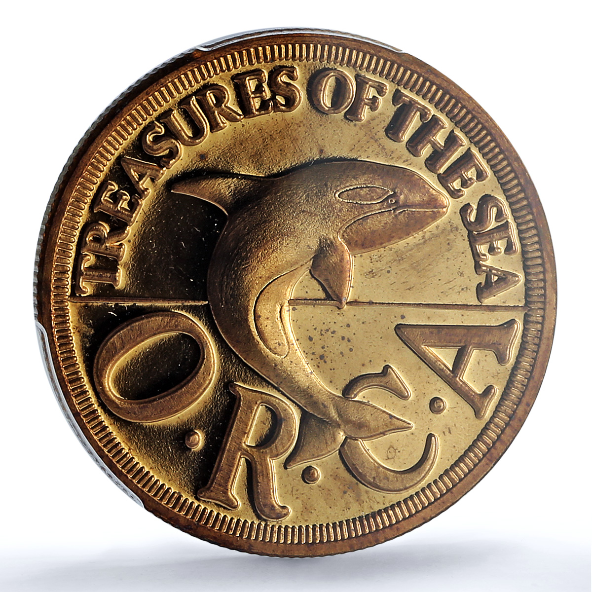 Sealand 25 cents Orca Fantasy X#7 Treasures Sea Whale PR67 PCGS bronze coin 1994