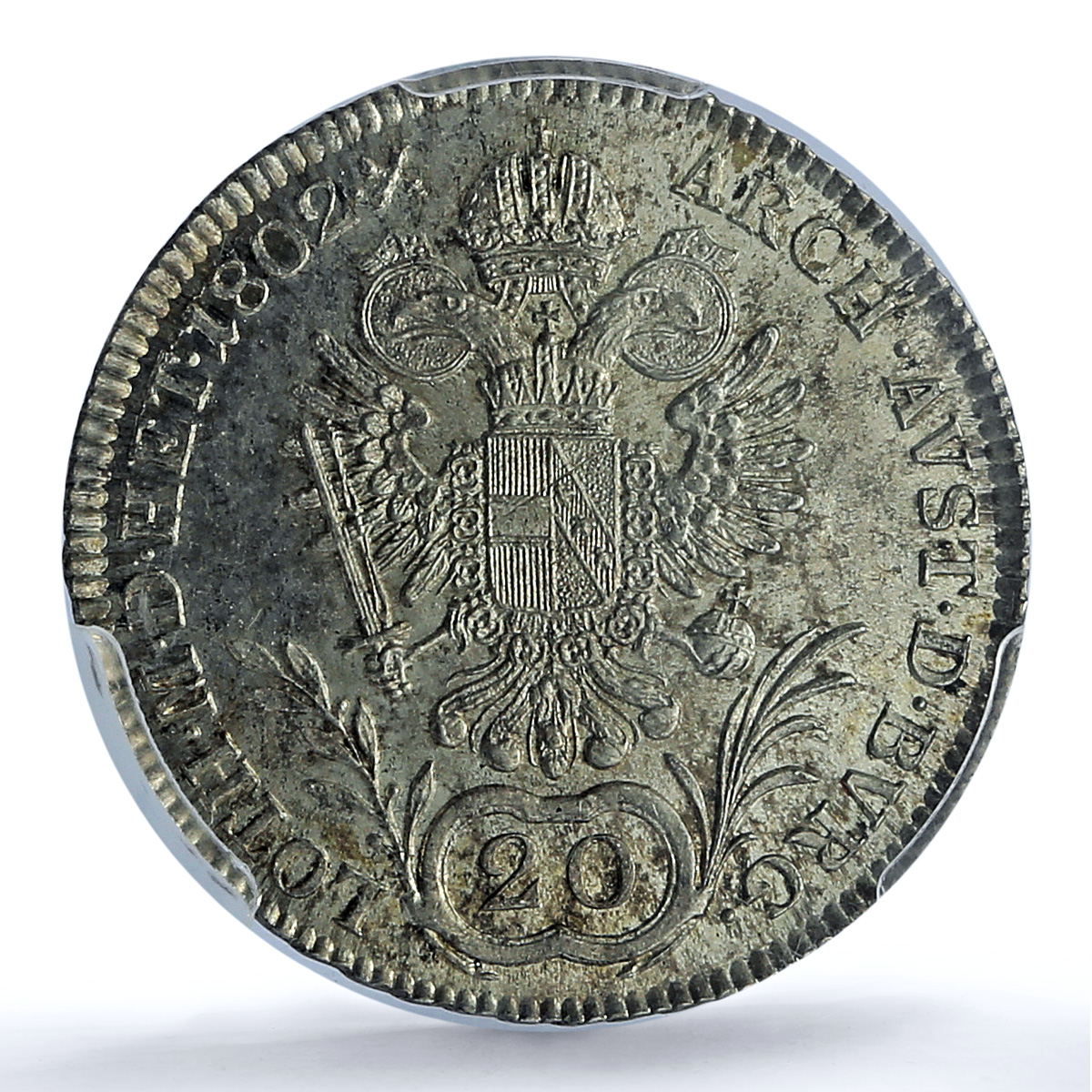 Austria 20 kreuzers Francis II KM-2139 MS 64 PCGS 1802 A Austria 20 kreuzers Francis II KM-2139 MS 64 PCGS 1802 A