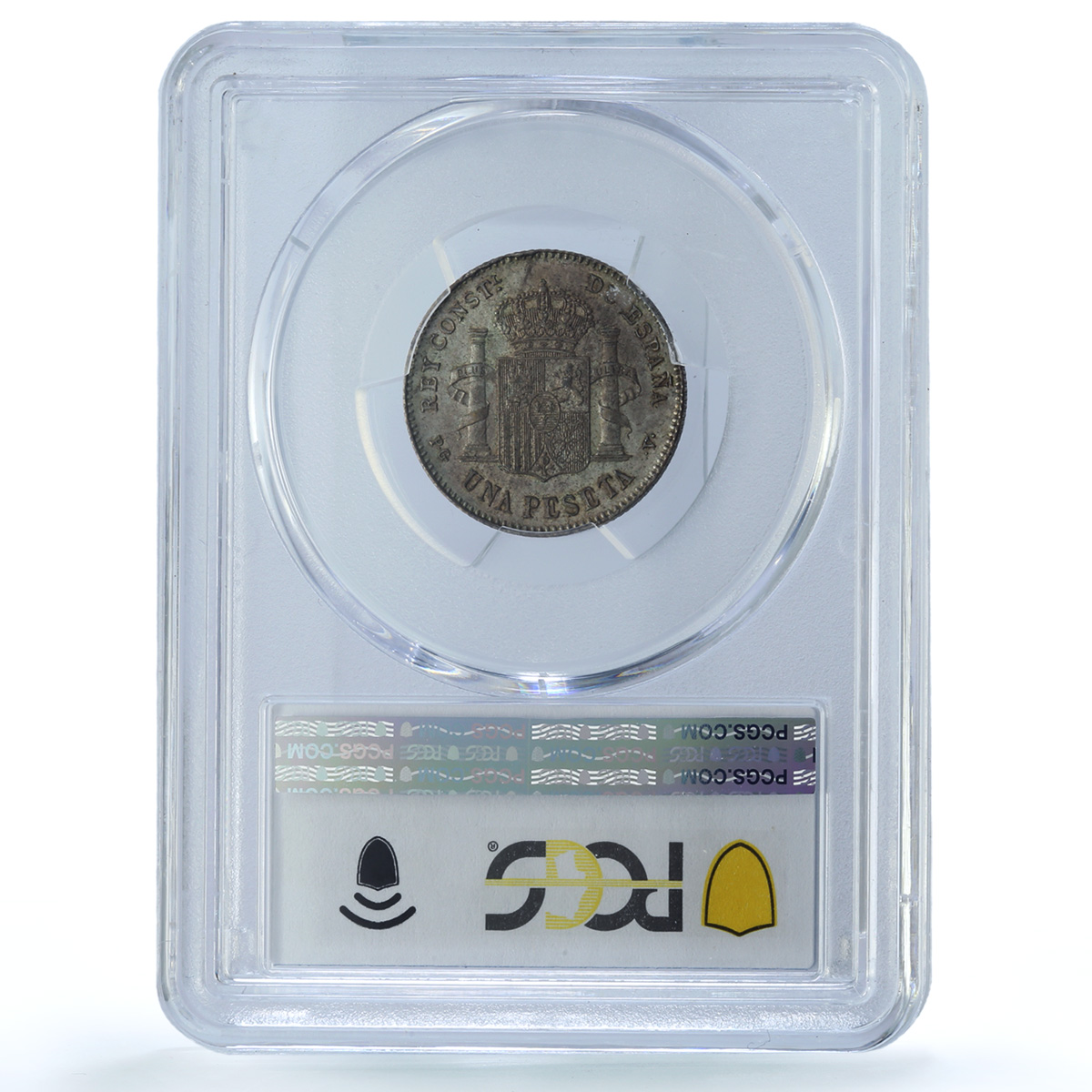 Spain 1 peseta Alfonso XIII KM-706 Calico-41 MS 62 PCGS silver coin 1896 PG V Spain 1 peseta Alfonso XIII KM-706 Calico-41 MS 62 PCGS silver coin 1896 PG V