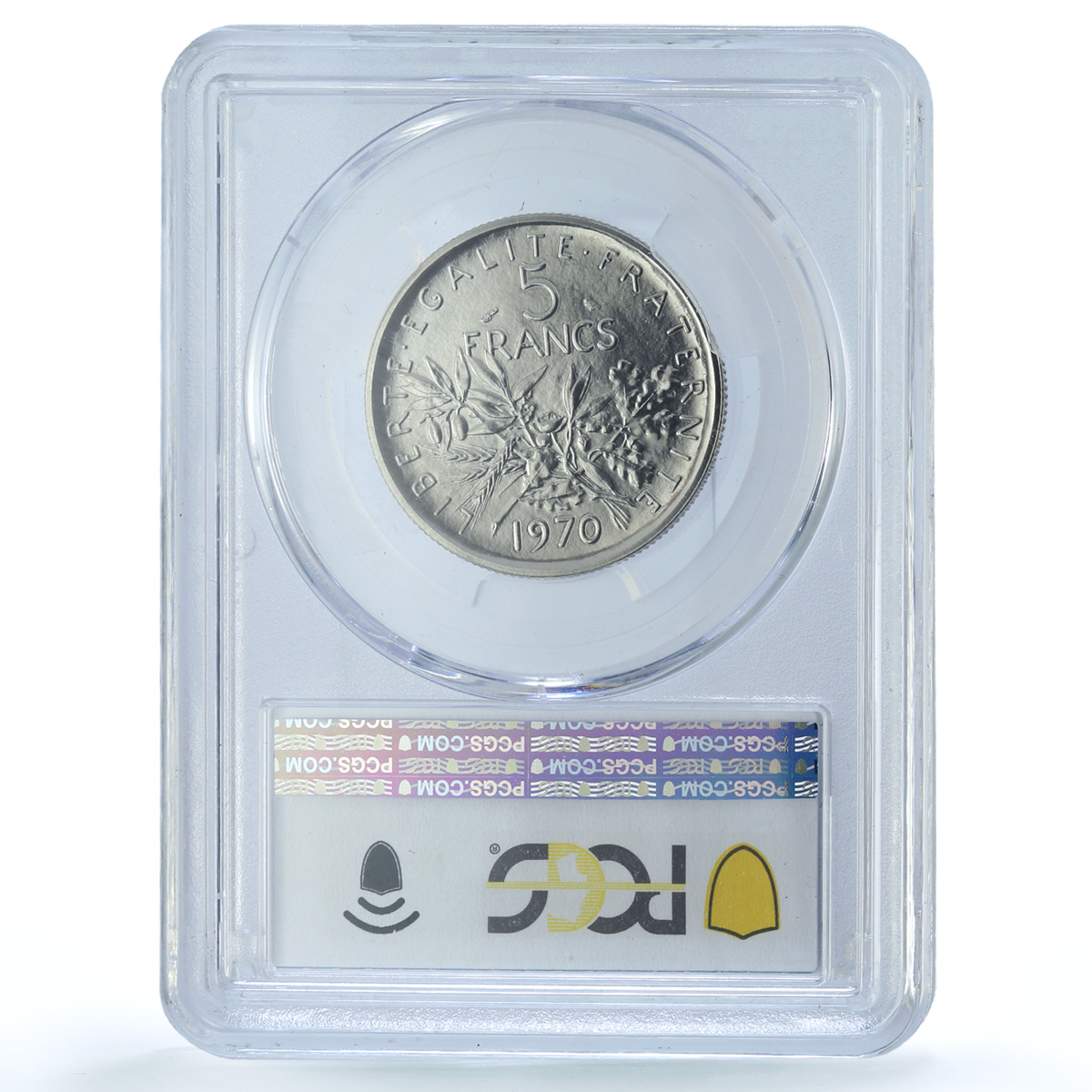 France 5 francs Republic Essai Gad-771 F-341.1 Sower SP 69 PCGS nickel coin 1970 France 5 francs Republic Essai Gad-771 F-341.1 Sower SP 69 PCGS nickel coin 1970