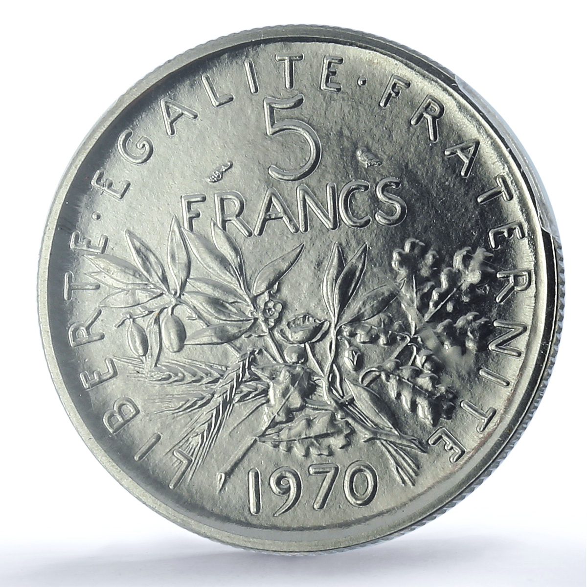 France 5 francs Republic Essai Gad-771 F-341.1 Sower SP 69 PCGS nickel coin 1970 France 5 francs Republic Essai Gad-771 F-341.1 Sower SP 69 PCGS nickel coin 1970