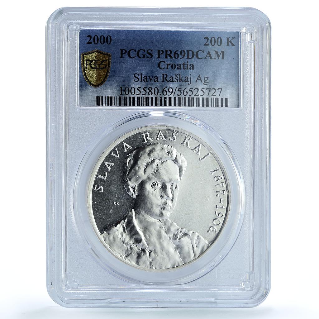 Croatia 200 kuna Slava Raskaj KM-81 Art Painter PR 69 PCGS silver coin 2000