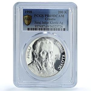 Croatia 200 kuna Juraj Klovic KM-76 Art Painter PR 69 PCGS silver coin 1998