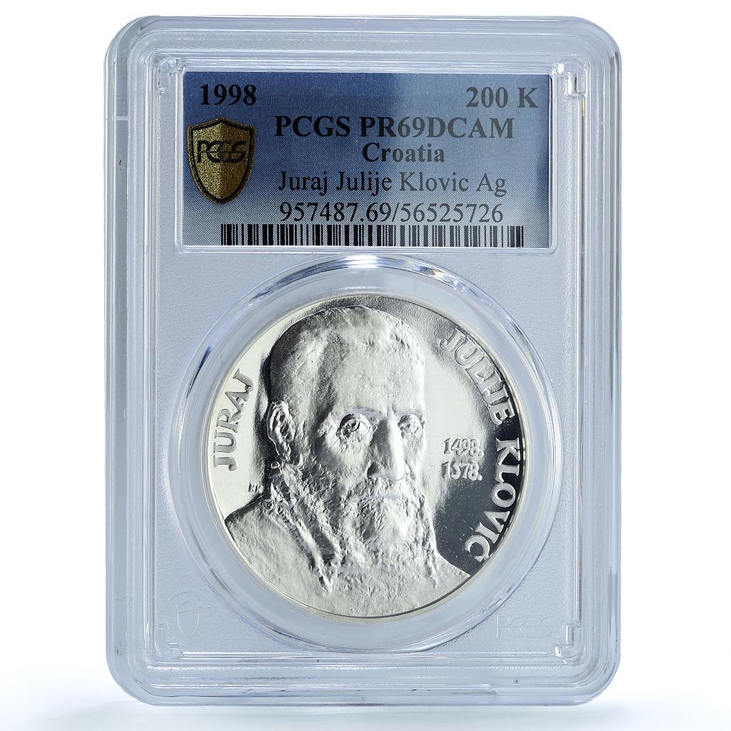 Croatia 200 kuna Juraj Klovic KM-76 Art Painter PR 69 PCGS silver coin 1998 Croatia 200 kuna Juraj Klovic KM-76 Art Painter PR 69 PCGS silver coin 1998