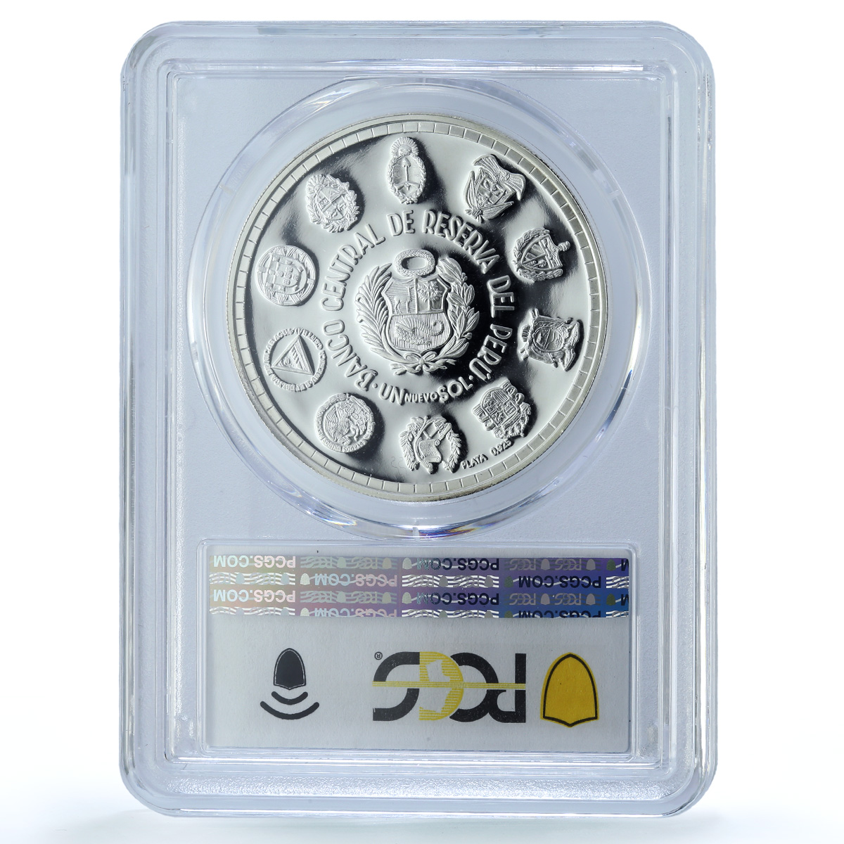 Peru 1 sol Protection Ibero-American Vicuna Monkey Crocodile PR69 PCGS coin 1994