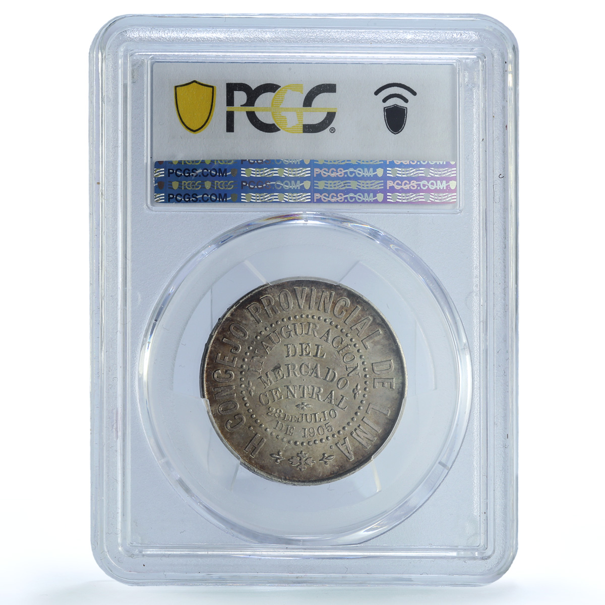 Peru Central Market Inauguration Lima Mint MS 65 PCGS silver medal 1905