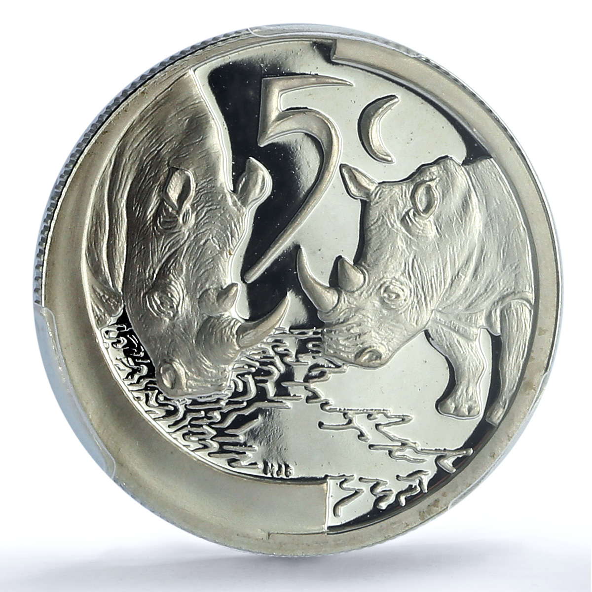 South Africa 5 cents White Rhinoceros KM-355 Fauna PR 69 PCGS silver coin 2003